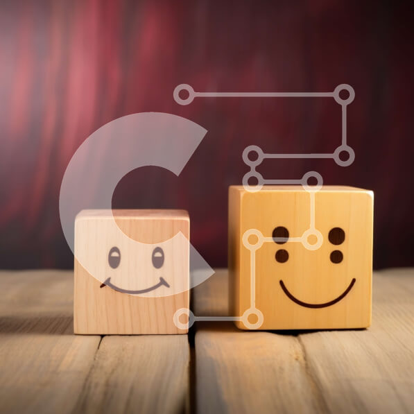 Intra Συλλεκτικό Ξύλινο Παζλ Plywood  4mm - Smiley Faces Ξύλινοι τουβλάκια σε ένα ξύλινο τραπέζι Σε Ξύλινο Κουτί - Διαστάσεις: 10x10 cm – 25 κομμάτια