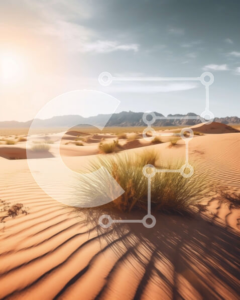 Intra Συλλεκτικό Ξύλινο Παζλ Plywood  4mm - Όμορφη εικόνα ενός ερημικού τοπίου στο ηλιοβασίλεμα με αμμόλοφους και βουνά Σε Ξύλινο Κουτί - Διαστάσεις Puzzle: 10x10 cm – 25 κομμάτια