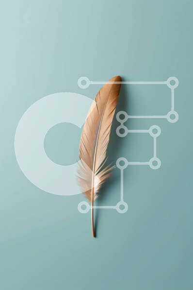 Σετ των 2 Intra Συλλεκτικό Ξύλινο Παζλ Plywood  4mm - Όμορφη εικόνα ενός καφέ φτερού σε γαλάζιο φόντο Σε Ξύλινο Κουτί - Διαστάσεις: 10x10 cm – 25 κομμάτια