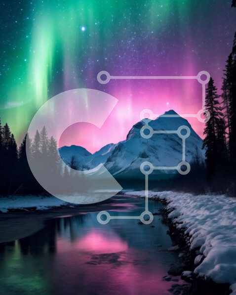 Intra Συλλεκτικό Ξύλινο Παζλ Plywood  4mm - Εκπληκτική εικόνα της Aurora Borealis που φωτίζει τον νυχτερινό ουρανό Σε Ξύλινο Κουτί - Διαστάσεις: 10x10 cm – 25 κομμάτια