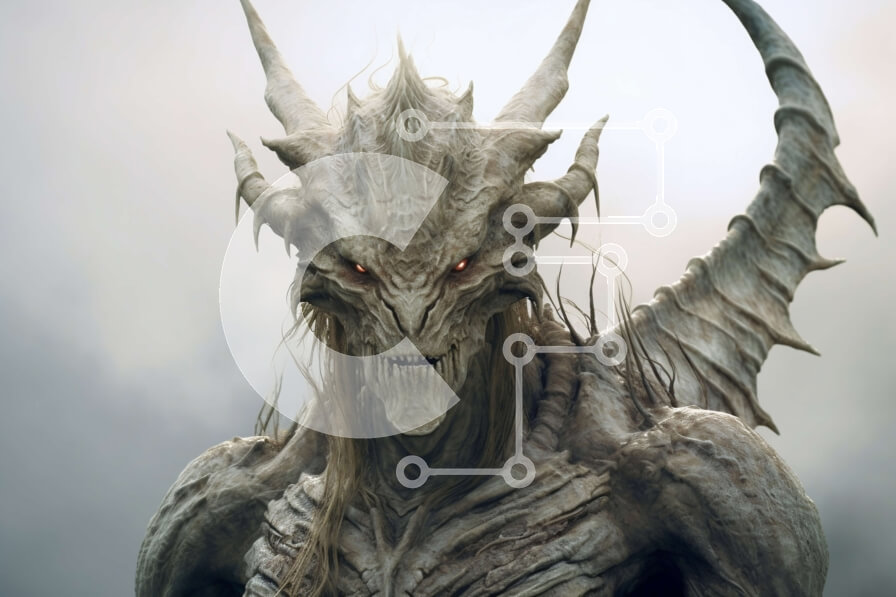 Intra Συλλεκτικό Ξύλινο Παζλ Plywood  4mm - Εικόνα ενός Λευκού Δράκου έτοιμου να πάρει πτήση Σε Ξύλινο Κουτί - Διαστάσεις Puzzle: 10x10 cm – 25 κομμάτια