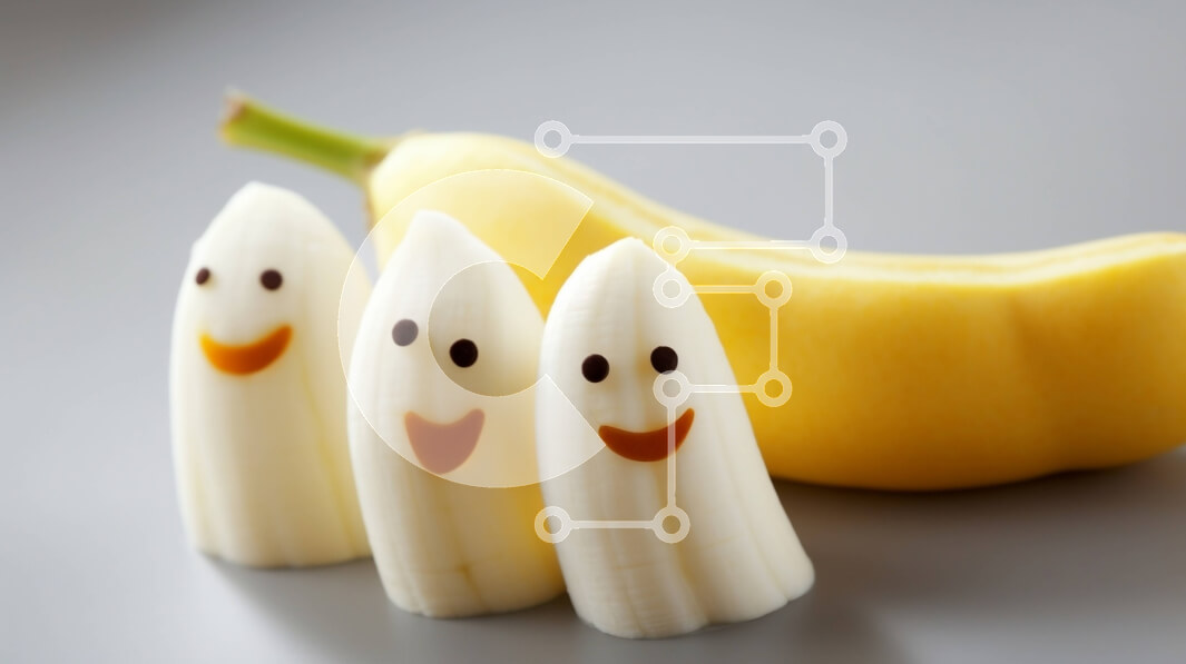 Σετ των 2 Intra Συλλεκτικό Ξύλινο Παζλ Plywood  4mm - Μπανάνες με πρόσωπα στο τραπέζι Σε Ξύλινο Κουτί - Διαστάσεις: 10x10 cm – 25 κομμάτια