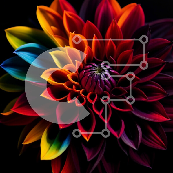 Intra Συλλεκτικό Ξύλινο Παζλ Plywood  4mm - Ζωντανό και πολύχρωμο λουλούδι με πέταλα διαφορετικών χρωμάτων Σε Ξύλινο Κουτί - Διαστάσεις: 10x10 cm – 25 κομμάτια