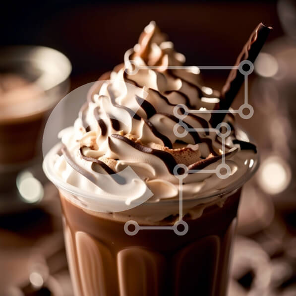 Σετ των 2 Intra Συλλεκτικό Ξύλινο Παζλ Plywood  4mm - Λαχταριστό Milkshake σοκολάτας με σαντιγί σε διαφανές ποτήρι Σε Ξύλινο Κουτί - Διαστάσεις: 10x10 cm – 25 κομμάτια