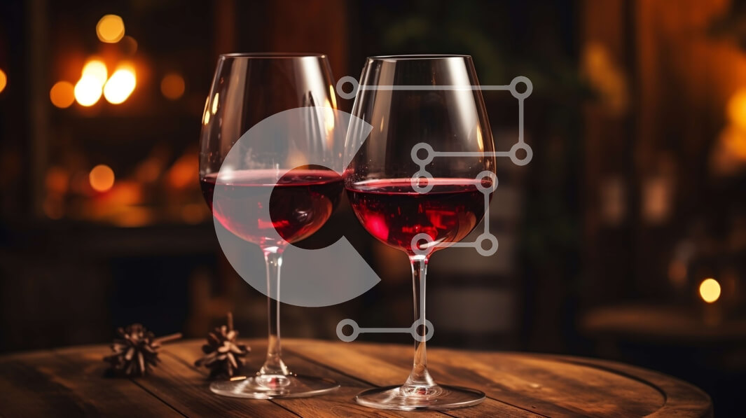 Σετ των 2 Intra Συλλεκτικό Ξύλινο Παζλ Plywood  4mm - Ποτήρια Κόκκινου Κρασιού σε Ξύλινη Μπάρα με Αδύναμο Φωτισμό και Κεριά Σε Ξύλινο Κουτί - Διαστάσεις: 10x10 cm – 25 κομμάτια