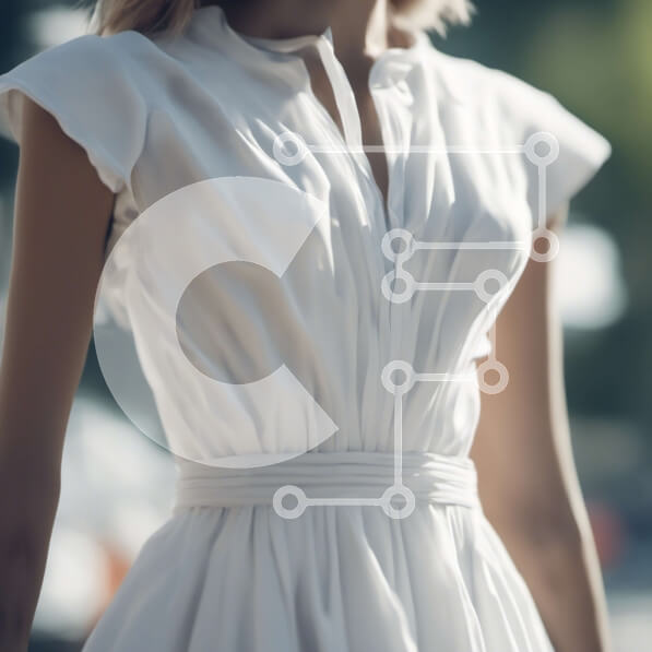 Σετ των 2 Intra Συλλεκτικό Ξύλινο Παζλ Plywood  4mm - Κομψή γυναίκα με λευκό φόρεμα στο City Street Σε Ξύλινο Κουτί - Διαστάσεις: 10x10 cm – 25 κομμάτια