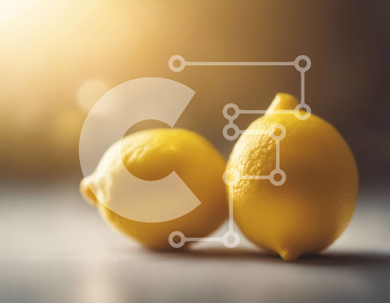 Σετ των 2 Intra Συλλεκτικό Ξύλινο Παζλ Plywood  4mm - Φρέσκα και ώριμα λεμόνια σε ένα τραπέζι Σε Ξύλινο Κουτί - Διαστάσεις: 10x10 cm – 25 κομμάτια