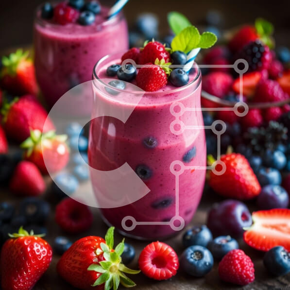 Σετ των 2 Intra Συλλεκτικό Ξύλινο Παζλ Plywood  4mm - Νόστιμο και δροσιστικό Smoothie με φράουλα Σε Ξύλινο Κουτί - Διαστάσεις: 10x10 cm – 25 κομμάτια