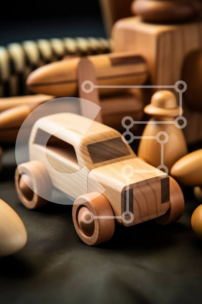 Intra Συλλεκτικό Ξύλινο Παζλ Plywood  4mm - Ξύλινα παιχνίδια σε μαύρη επιφάνεια Σε Ξύλινο Κουτί - Διαστάσεις Puzzle: 10x10 cm – 25 κομμάτια