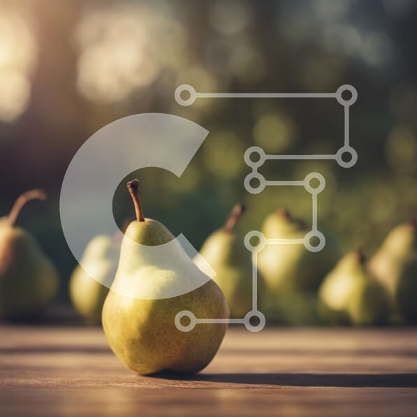 Σετ των 2 Intra Συλλεκτικό Ξύλινο Παζλ Plywood  4mm - Φρέσκα και ώριμα αχλάδια σε ένα ξύλινο τραπέζι με πράσινο φόντο Σε Ξύλινο Κουτί - Διαστάσεις: 10x10 cm – 25 κομμάτια