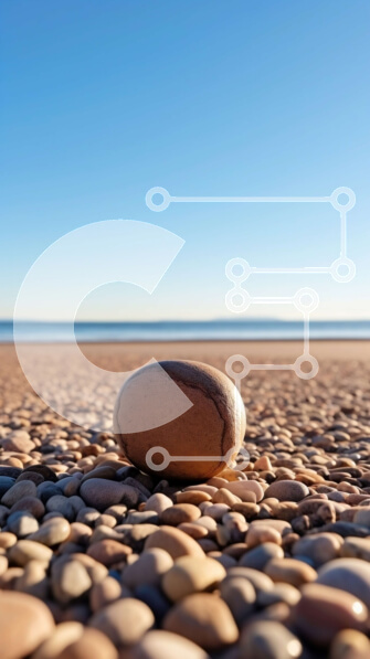 Σετ των 2 Intra Συλλεκτικό Ξύλινο Παζλ Plywood  4mm - Παραλία με βότσαλα και άμμο σε μια καθαρή μέρα Σε Ξύλινο Κουτί - Διαστάσεις: 10x10 cm – 25 κομμάτια