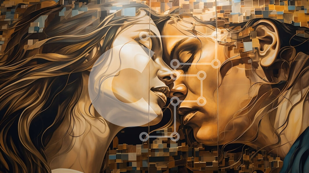 Intra Συλλεκτικό Ξύλινο Παζλ Plywood  4mm - Ρομαντική εικόνα ενός ζευγαριού με casual ρούχα Σε Ξύλινο Κουτί - Διαστάσεις Puzzle: 10x10 cm – 25 κομμάτια