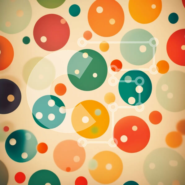 Intra Συλλεκτικό Ξύλινο Παζλ Plywood  4mm - Παιχνιδιάρικο και χαρούμενο σχέδιο φόντου πολύχρωμων κύκλων Σε Ξύλινο Κουτί - Διαστάσεις Puzzle: 10x10 cm – 25 κομμάτια