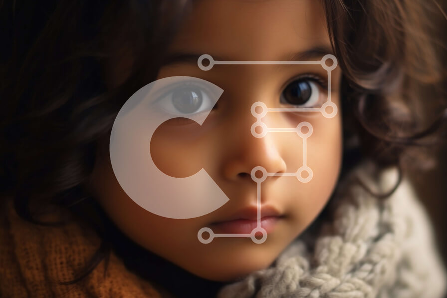 Intra Συλλεκτικό Ξύλινο Παζλ Plywood  4mm - Πορτρέτο ενός μικρού παιδιού με μεγάλα καστανά μάτια Σε Ξύλινο Κουτί - Διαστάσεις Puzzle: 10x10 cm – 25 κομμάτια