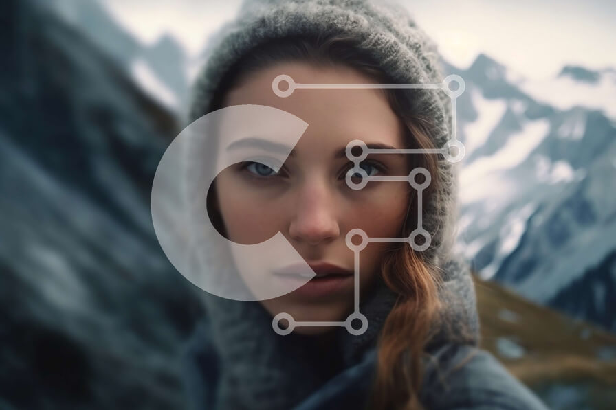 Intra Συλλεκτικό Ξύλινο Παζλ Plywood  4mm - Εκπληκτική φωτογραφία γυναίκας που στέκεται μπροστά από μια μαγευτική οροσειρά Σε Ξύλινο Κουτί - Διαστάσεις: 10x10 cm – 25 κομμάτια