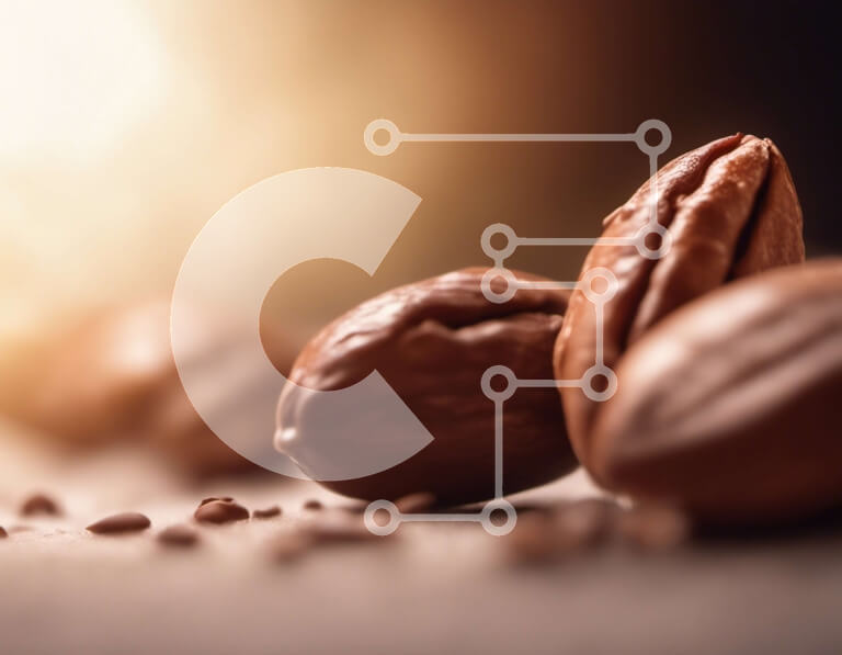 Σετ των 2 Intra Συλλεκτικό Ξύλινο Παζλ Plywood  4mm - Φρεσκοψημένοι κόκκοι καφέ σε ένα τραπέζι Σε Ξύλινο Κουτί - Διαστάσεις: 10x10 cm – 25 κομμάτια