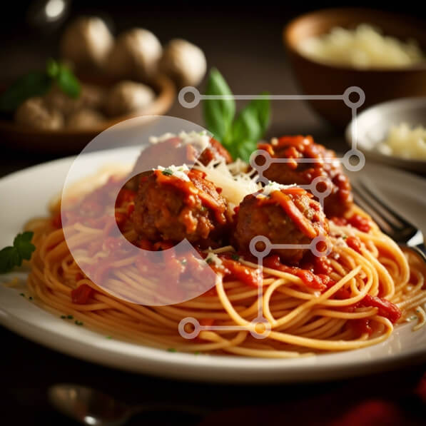 Σετ των 2 Intra Συλλεκτικό Ξύλινο Παζλ Plywood  4mm - Λαχταριστά μακαρόνια και κεφτεδάκια με ένα ποτήρι κόκκινο κρασί Σε Ξύλινο Κουτί - Διαστάσεις: 10x10 cm – 25 κομμάτια