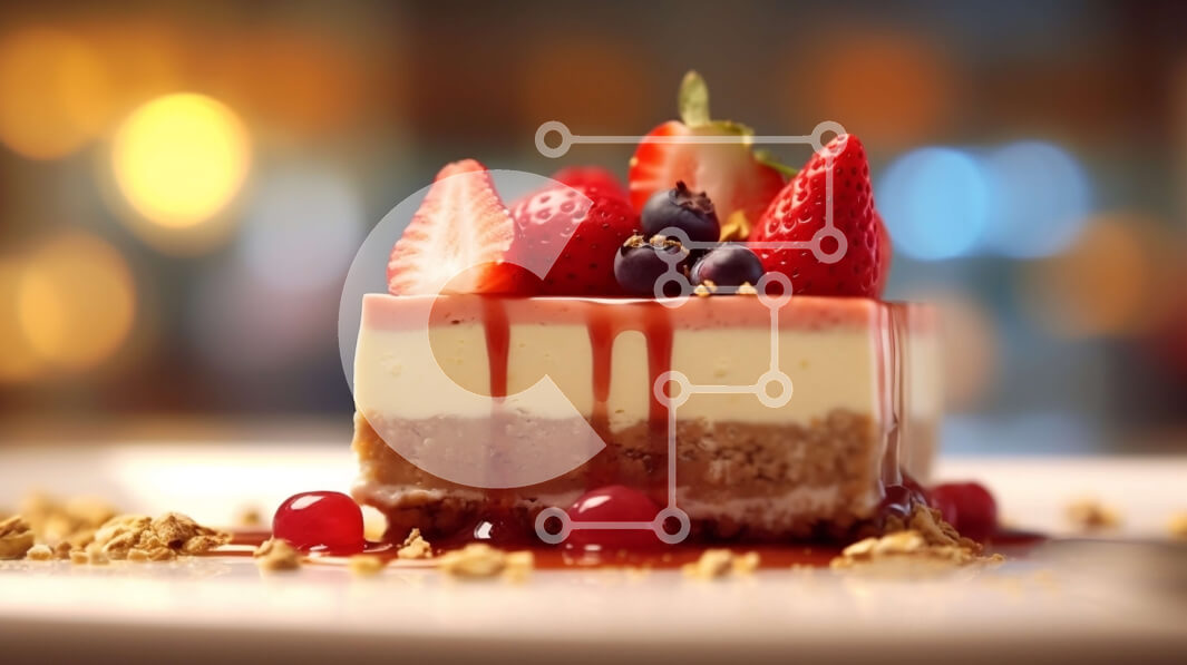 Σετ των 2 Intra Συλλεκτικό Ξύλινο Παζλ Plywood  4mm - Νόστιμο cheesecake με μούρα και σάλτσα σοκολάτας Σε Ξύλινο Κουτί - Διαστάσεις: 10x10 cm – 25 κομμάτια