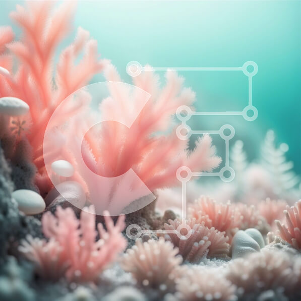 Intra Συλλεκτικό Ξύλινο Παζλ Plywood  4mm - Ζωντανός κοραλλιογενής ύφαλος με ροζ κοράλλια και λευκά σφουγγάρια Σε Ξύλινο Κουτί - Διαστάσεις: 10x10 cm – 25 κομμάτια