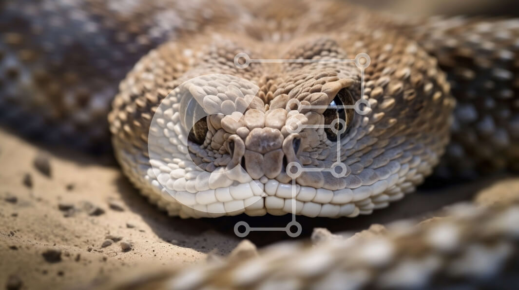 Intra Συλλεκτικό Ξύλινο Παζλ Plywood  4mm - Εκπληκτική εικόνα από κοντινό πλάνο του κεφαλιού ενός κροταλία Σε Ξύλινο Κουτί - Διαστάσεις: 10x10 cm – 25 κομμάτια