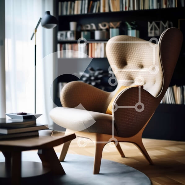 Intra Συλλεκτικό Ξύλινο Παζλ Plywood  4mm - Κομψή και άνετη μοντέρνα πολυθρόνα σε καφέ δέρμα για το σαλόνι σας Σε Ξύλινο Κουτί - Διαστάσεις Puzzle: 10x10 cm – 25 κομμάτια