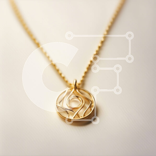 Σετ των 2 Intra Συλλεκτικό Ξύλινο Παζλ Plywood  4mm - Κομψό χρυσό κολιέ με περίπλοκο κυκλικό σχέδιο Σε Ξύλινο Κουτί - Διαστάσεις: 10x10 cm – 25 κομμάτια