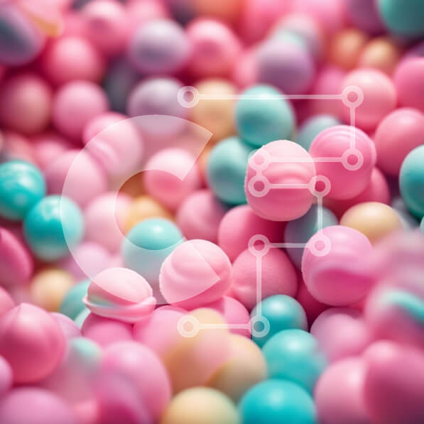 Σετ των 2 Intra Συλλεκτικό Ξύλινο Παζλ Plywood  4mm - Κοντινό πλάνο πολύχρωμες μπάλες καραμέλας Σε Ξύλινο Κουτί - Διαστάσεις: 10x10 cm – 25 κομμάτια