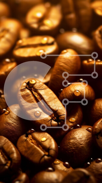 Intra Συλλεκτικό Ξύλινο Παζλ Plywood  4mm - Όμορφη κοντινή λήψη από φρέσκους κόκκους καφέ με σταγονίδια νερού Σε Ξύλινο Κουτί - Διαστάσεις: 10x10 cm – 25 κομμάτια