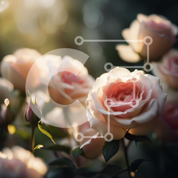 Intra Συλλεκτικό Ξύλινο Παζλ Plywood  4mm - Όμορφη κινηματογράφηση σε πρώτο πλάνο με ροζ τριαντάφυλλα σε έναν κήπο στο ηλιοβασίλεμα Σε Ξύλινο Κουτί - Διαστάσεις: 10x10 cm – 25 κομμάτια