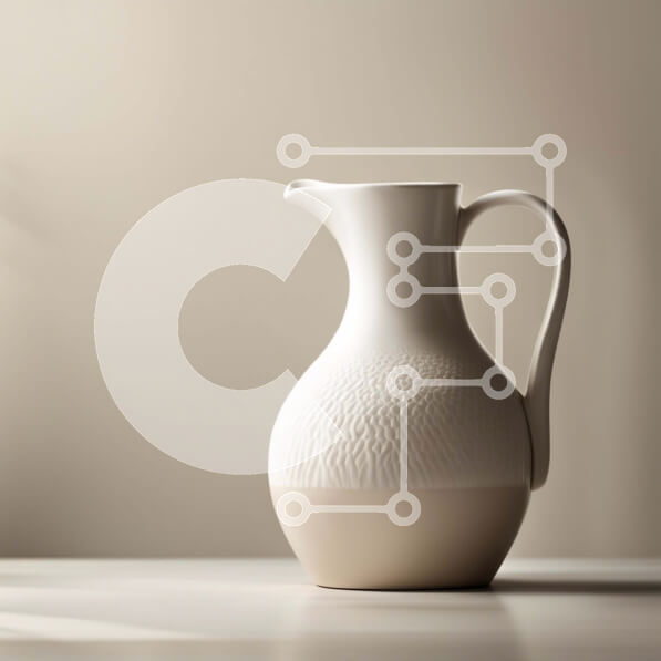 Intra Συλλεκτικό Ξύλινο Παζλ Plywood  4mm - Κομψή εικόνα μιας λευκής κεραμικής στάμνας σε ένα τραπέζι Σε Ξύλινο Κουτί - Διαστάσεις Puzzle: 10x10 cm – 25 κομμάτια