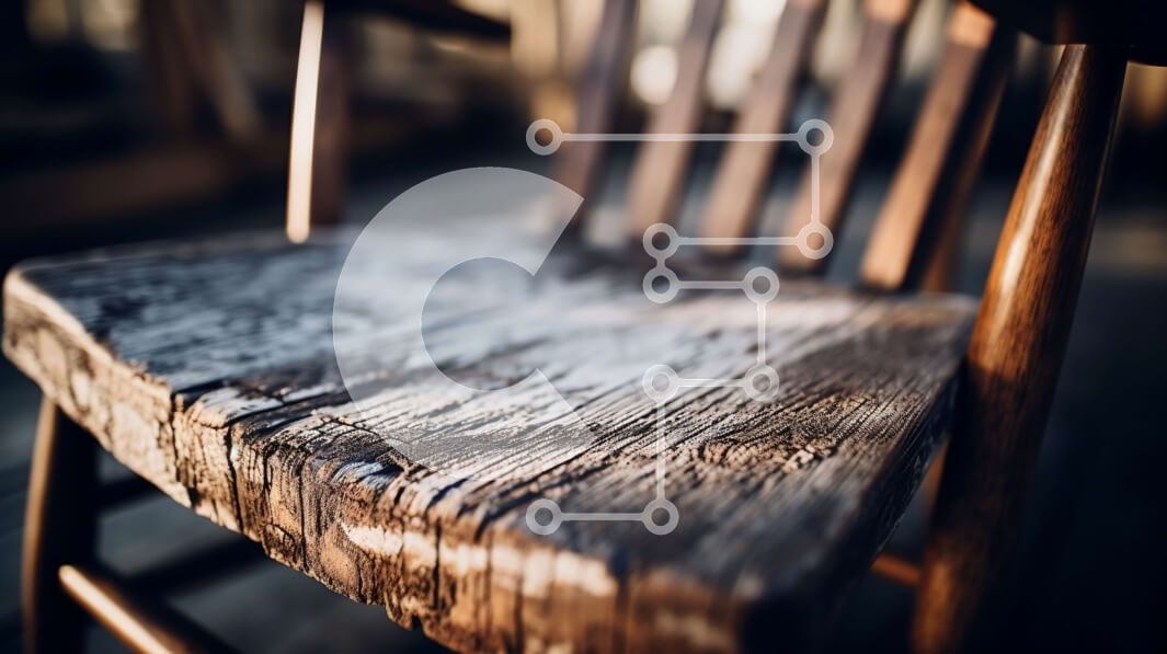 Intra Συλλεκτικό Ξύλινο Παζλ Plywood  4mm - Φθαρμένη και ξεπερασμένη ξύλινη κουνιστή πολυθρόνα Σε Ξύλινο Κουτί - Διαστάσεις Puzzle: 10x10 cm – 25 κομμάτια