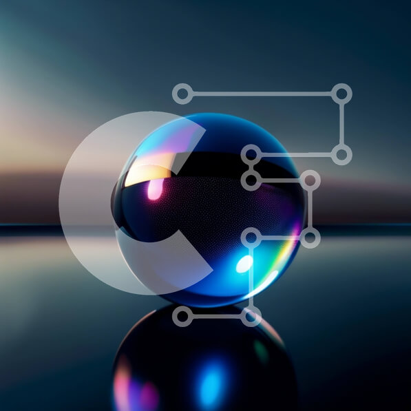 Intra Συλλεκτικό Ξύλινο Παζλ Plywood  4mm - Αφηρημένη εικόνα μιας πολύχρωμης λαμπερής μπάλας σε μια σκοτεινή επιφάνεια Σε Ξύλινο Κουτί - Διαστάσεις Puzzle: 10x10 cm – 25 κομμάτια