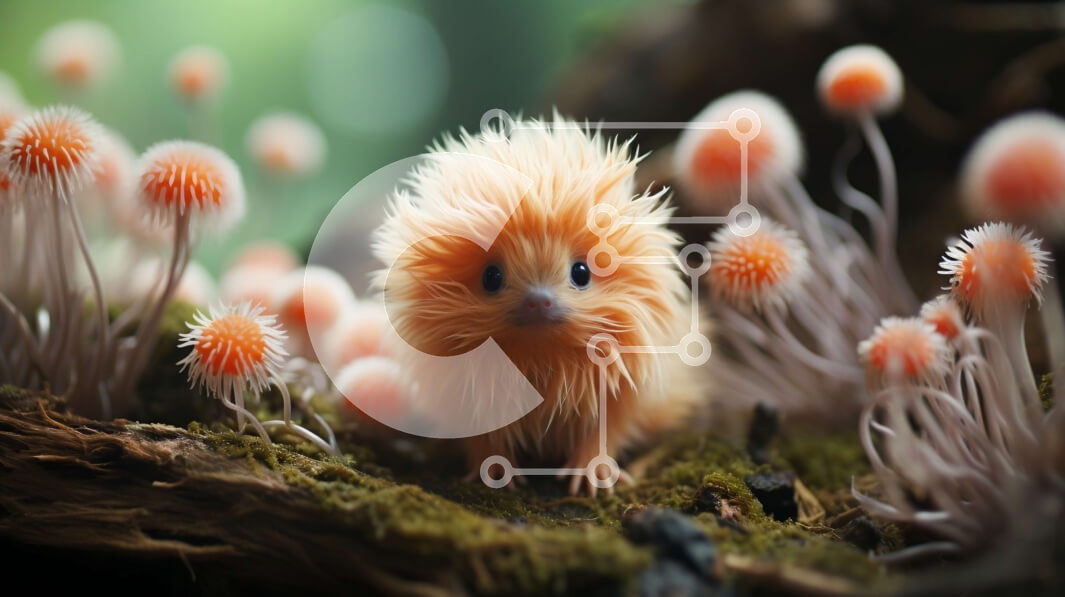 Intra Συλλεκτικό Ξύλινο Παζλ Plywood  4mm - Αξιολάτρευτη εικόνα ενός μικρού πορτοκαλί ζώου σε ένα ποώδη κορμό Σε Ξύλινο Κουτί - Διαστάσεις: 10x10 cm – 25 κομμάτια