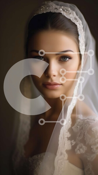 Intra Συλλεκτικό Ξύλινο Παζλ Plywood  4mm - Εκπληκτική νύφη με νυφικό με πέπλο και κολιέ με διαμάντια Σε Ξύλινο Κουτί - Διαστάσεις Puzzle: 10x10 cm – 25 κομμάτια