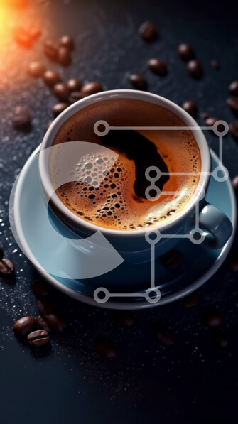 Intra Συλλεκτικό Ξύλινο Παζλ Plywood  4mm - Φλιτζάνι καφέ με γάλα και ζάχαρη - σκούρο φόντο Σε Ξύλινο Κουτί - Διαστάσεις: 10x10 cm – 25 κομμάτια