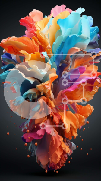 Intra Συλλεκτικό Ξύλινο Παζλ Plywood  4mm - Ζωντανές πιτσιλιές χρωμάτων σε μαύρο φόντο Σε Ξύλινο Κουτί - Διαστάσεις Puzzle: 10x10 cm – 25 κομμάτια