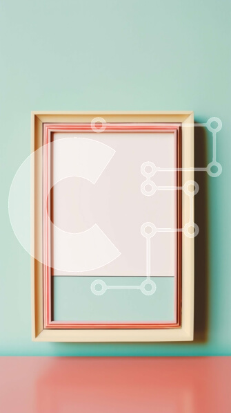 Intra Συλλεκτικό Ξύλινο Παζλ Plywood  4mm - Κενό λευκό πλαίσιο σε ροζ και πράσινο φόντο Σε Ξύλινο Κουτί - Διαστάσεις Puzzle: 10x10 cm – 25 κομμάτια