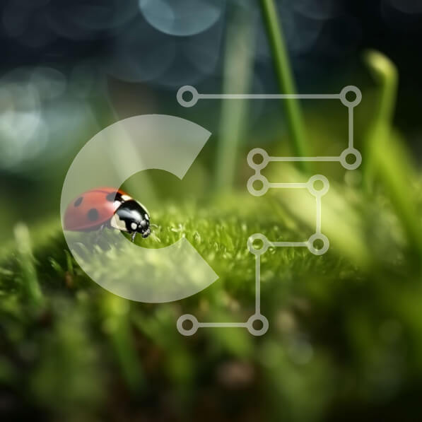 Intra Συλλεκτικό Ξύλινο Παζλ Plywood  4mm - Κοντινή φωτογραφία μιας πασχαλίτσας που σέρνεται σε μια ποώδη επιφάνεια Σε Ξύλινο Κουτί - Διαστάσεις: 10x10 cm – 25 κομμάτια