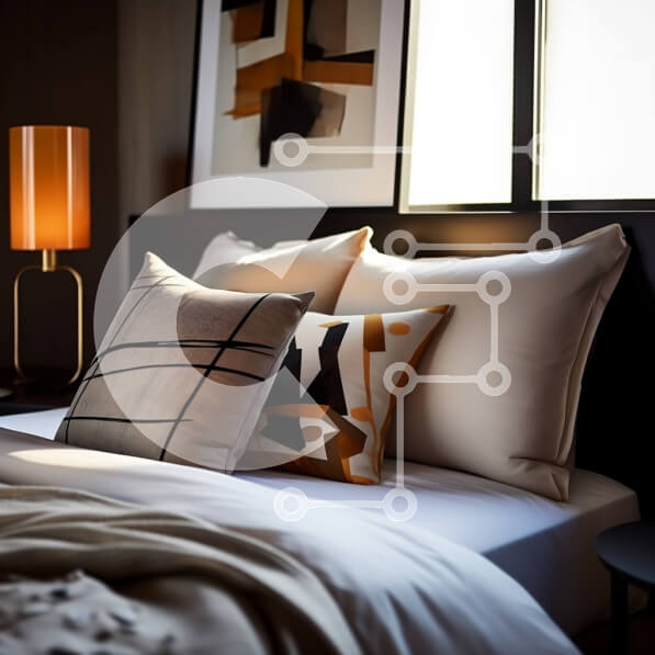 Intra Συλλεκτικό Ξύλινο Παζλ Plywood  4mm - Άνετο υπνοδωμάτιο με μεγάλο κρεβάτι και όμορφη τοιχογραφία Σε Ξύλινο Κουτί - Διαστάσεις Puzzle: 10x10 cm – 25 κομμάτια