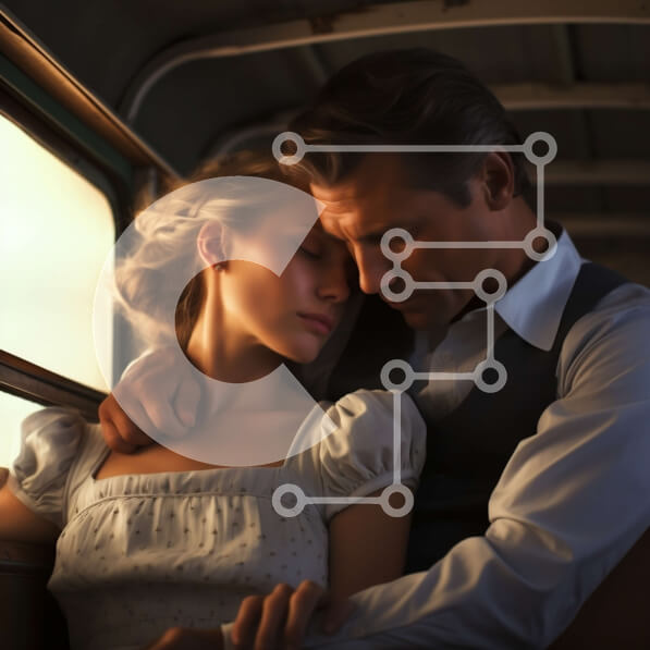 Intra Συλλεκτικό Ξύλινο Παζλ Plywood  4mm - Ρομαντική εικόνα ενός ζευγαριού σε ένα αυτοκίνητο με θέα στην πόλη Σε Ξύλινο Κουτί - Διαστάσεις Puzzle: 10x10 cm – 25 κομμάτια