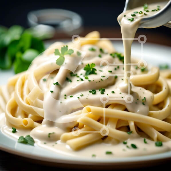 Σετ των 2 Intra Συλλεκτικό Ξύλινο Παζλ Plywood  4mm - Λαχταριστό πιάτο ζυμαρικών με κρεμώδη σάλτσα και φρέσκο ​​μαϊντανό Σε Ξύλινο Κουτί - Διαστάσεις: 10x10 cm – 25 κομμάτια