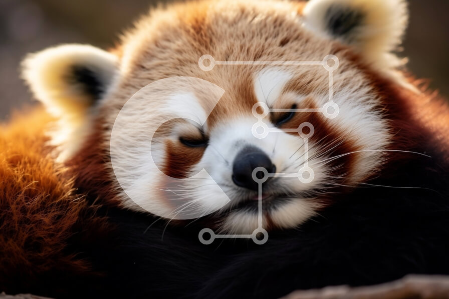 Σετ των 2 Intra Συλλεκτικό Ξύλινο Παζλ Plywood  4mm - Αξιολάτρευτη εικόνα ενός Κοιμισμένου Κόκκινου Πάντα Σε Ξύλινο Κουτί - Διαστάσεις: 10x10 cm – 25 κομμάτια