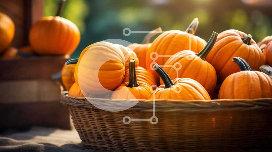 Intra Συλλεκτικό Ξύλινο Παζλ Plywood  4mm - Καλάθι με μικρές πορτοκαλί κολοκύθες Σε Ξύλινο Κουτί - Διαστάσεις: 10x10 cm – 25 κομμάτια