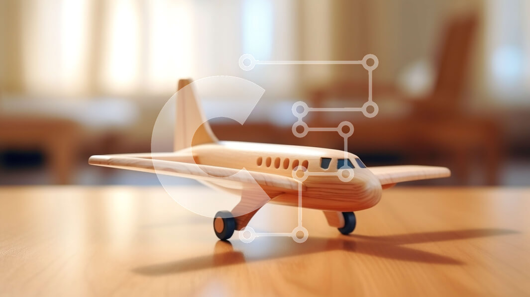 Intra Συλλεκτικό Ξύλινο Παζλ Plywood  4mm - Ξύλινο παιχνίδι αεροπλάνο στο τραπέζι με θέα στο παράθυρο Σε Ξύλινο Κουτί - Διαστάσεις: 10x10 cm – 25 κομμάτια