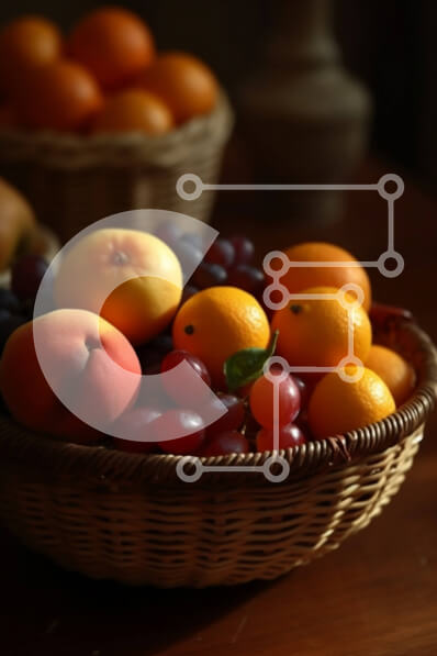 Σετ των 2 Intra Συλλεκτικό Ξύλινο Παζλ Plywood  4mm - Μπολ φρέσκων μικτών φρούτων σε ρουστίκ ξύλινο τραπέζι Σε Ξύλινο Κουτί - Διαστάσεις: 10x10 cm – 25 κομμάτια