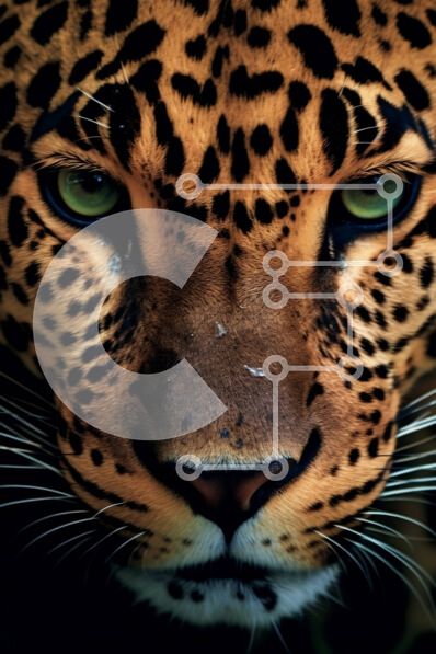 Σετ των 2 Intra Συλλεκτικό Ξύλινο Παζλ Plywood  4mm - Εκπληκτική κοντινή πλάνο του προσώπου ενός Jaguar με έντονα κίτρινα μάτια Σε Ξύλινο Κουτί - Διαστάσεις: 10x10 cm – 25 κομμάτια