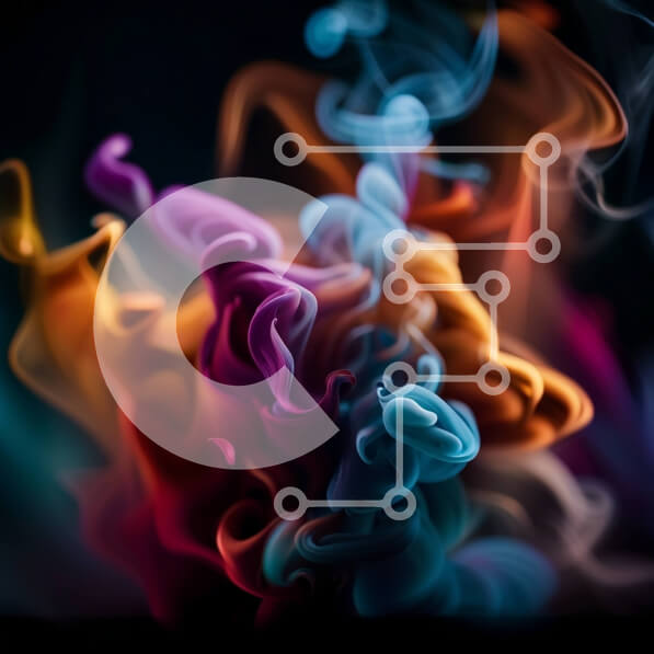 Intra Συλλεκτικό Ξύλινο Παζλ Plywood  4mm - Ζωντανή καρδιά καπνού σε μαύρο φόντο Σε Ξύλινο Κουτί - Διαστάσεις Puzzle: 10x10 cm – 25 κομμάτια