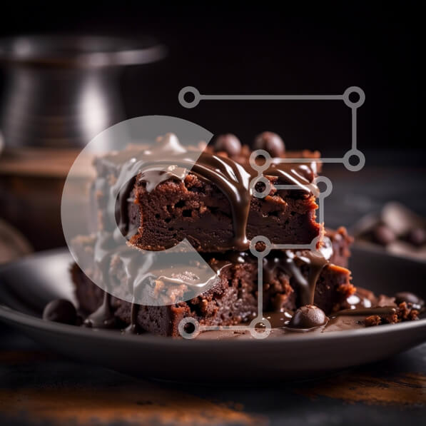 Σετ των 2 Intra Συλλεκτικό Ξύλινο Παζλ Plywood  4mm - Λαχταριστά και παρακμιακά μπράουνις με γλάσο σοκολάτας Σε Ξύλινο Κουτί - Διαστάσεις: 10x10 cm – 25 κομμάτια