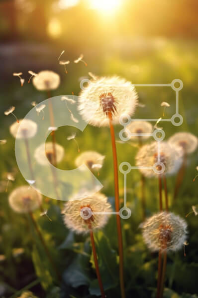 Σετ των 2 Intra Συλλεκτικό Ξύλινο Παζλ Plywood  4mm - Όμορφη εικόνα ενός χωραφιού με πικραλίδες με τον ήλιο να λάμπει πάνω τους Σε Ξύλινο Κουτί - Διαστάσεις: 10x10 cm – 25 κομμάτια