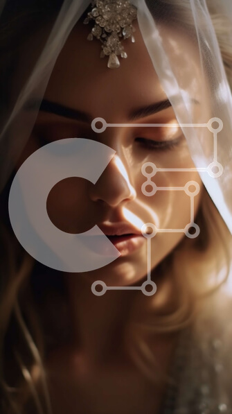 Intra Συλλεκτικό Ξύλινο Παζλ Plywood  4mm - Πανέμορφη νύφη με πέπλο και μπουκέτο λουλούδια Σε Ξύλινο Κουτί - Διαστάσεις Puzzle: 10x10 cm – 25 κομμάτια